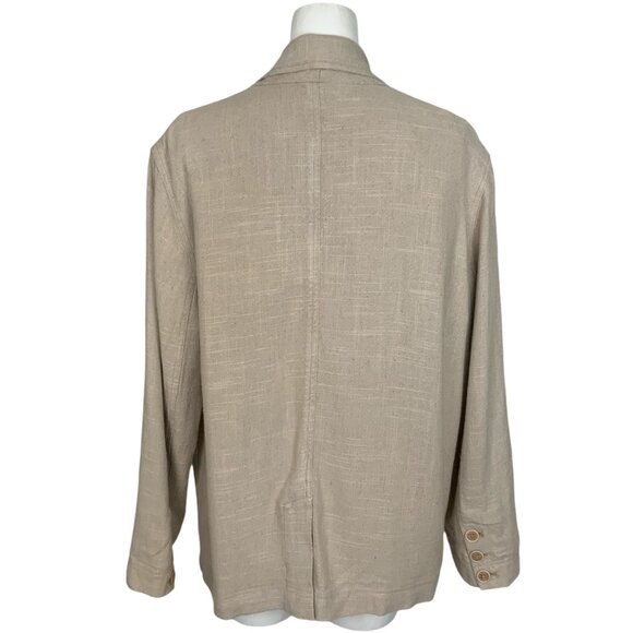 Free People We The Free Beckett Boyfriend Blazer S Cream Linen Blend Relaxed Fit - Picture 2 of 12